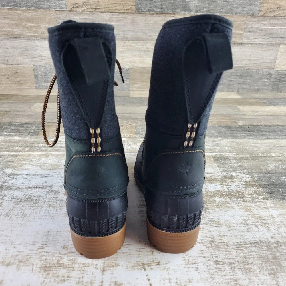 Kamik Sienna 2 Womens Winter Duck Boots Sz 6 M Black Rubber Lace-Up Comfort